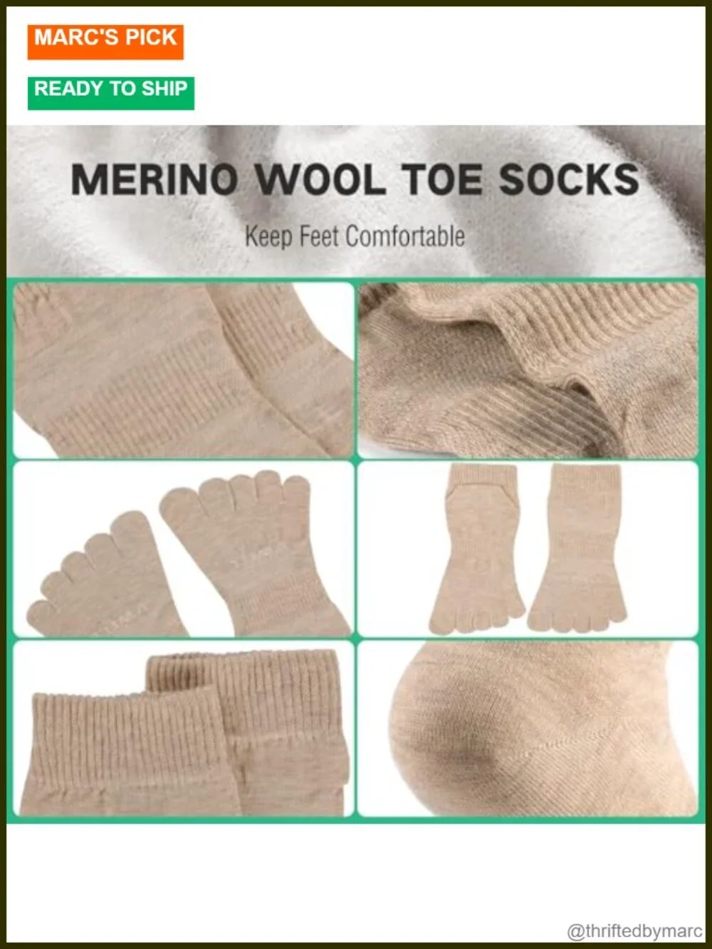 Merino Wool Toe Socks for Men and Women, Moisture Wicking Ankle Five Finger
